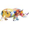 KARE Design figura decorativa Colored Rhino, multicolore, 17cm, motivo animale esotico, stile pop art, decorazione salotto, scrivania, idea regalo, Rinoceronte
