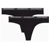 EMPORIO ARMANI 2-Pack Thong Slip a Tanga, Black/Black, XS Donna