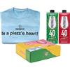 Tavernello Merchandising Cofanetto con Maglietta T-shirt Azzurra Is a piezz' e heart (taglia M), Vino Rosso d'Italia in Brick 1L, Vino Bianco d'Italia in Brick 1L, Merch e Vino Confezione Regalo