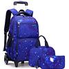 HTgroce Zaino Trolley Scuola Elementare Zaino con Ruote,Zaino Trolley Sganciabile Borse per Scuola con Borsa Porta Pranzo Astuccio 3 in 1 Zaino Trolley.