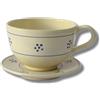 Fratelli Colì Tazza Colazione grande con Manico in terracotta, Set tazza da latte con piattino, Tazza latte grande 500 ml per thè, infusi e bevande calde. Disegno Stelle - Colì.