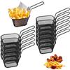 JAMHEXOU 12 cesti per friggitrice, in acciaio inox, per patatine fritte, mini cestini per patatine fritte, per servire patatine, gamberetti, anelli di cipolla