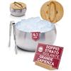 Gusto Nostro Secchiello Ghiaccio ad Isolamento Termico da 4,1L con Coperchio e Pinze, Porta Ghiaccio per Bottiglie a Doppia Parete in Acciaio Inox, Senza BPA, Extra Capienza per Champagne, Vino, Birra