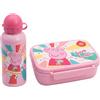 Diakakis Peppa Pig Set di vaschette per snack per bambini, porta pane e bottiglia d'acqua in alluminio, 500 ml, set per il pranzo in viaggio, senza BPA