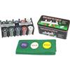 GUTEINTE Poker Fiches da Gioco, Set di Fiches da Poker da Festa Chip del Casino della Roulette, 200 Fiches, 2 Mazzi di Carte, Fiche Dealer, Fiche Buio, Tappetino verde