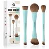 EIGSHOW Set di Pennelli per Trucco, Set Make Up da 3 Pezzi, Set Pennelli Trucco con Due Estremità, Viso in Fibra Sintetica Morbida, Adatti per Polveri Liquide e Cremose, Verde