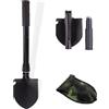 CZlinOduMMX Pala Da Campeggio Multifunzionale Da 42 Cm, Mini Vanga Pieghevole, Military Pala Pieghevole, Mini Spade In Acciaio, Per Escursionismo, Campeggio, Caccia, Giardinaggio, Spalatura Della Neve, (Nero).