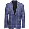 Allthemen Blazer da Uomo con Un Bottone Casual Giacca Slim Fit da Lavoro Business Suit Jacket Eleganti Formale Viola L