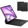 Nuflaz Tastiera per iPad Air 13 (M2 2024/M3 2025) e iPad Pro 12,9 (3ª-6ª Gen) - Magic Keyboard con Trackpad Multi-Touch, Retroilluminata, Ricarica USB-C, QWERTY Italiano, Nero Grigio