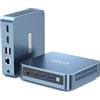 PELADN WI-6 Mini PC, Intel 12a generazione Alder Lake-N95 (fino a 3,4 GHz), RAM DDR4 da 16 GB, SSD PCIe da 512 GB, M.2 PCIe, computer desktop con supporto per 4K Dual Display/USB3.2/WiFi 5/BT4.2/Win11