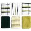 BOSKIMO Strofinacci Cucina Premium Cotone - Set 6 Panni Cucina in Microfibra e Spugna, Canovacci Assorbenti in Cotone, Panni Pulizia Verde Bottiglia