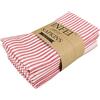 INFEI Tovaglioli di stoffa da tavola in cotone e lino a righe in tinta unita morbido - Set di 12 (40 x 30 cm) - per eventi e uso domestico (rosso)