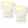 Annmore Luce Notturna LED da Presa, Luci Notte per Corridoio, Cameretta dei Bambini, Neonati, 1W, 3000K Bianco Caldo, con Interruttore (Moderno, 2)