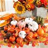 Benjia 102 Pezzi Set di Decorazioni Zucche Autunno, Piccole Finte Artificiali Zucca Foglie di Acero Pigne Ghiande per Raccolto Autunnali decorazioni di Halloween Ringraziamento