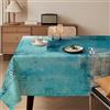 Kiatuniya Tovaglia Lavabile Rettangolare 140x200 cm Turchese Arte Moderna Pittura Tovaglie Decorazione da Tovaglia Elegante Copritavolo Estetica Antimacchia per Feste Autunnali Matrimoni Vacanze Compleanno