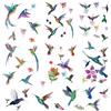 CRASPIRE Decalcomanie Colibrì Adesivi Floreali Adesivi per Finestre con Uccelli Colorati Adesivi da Parete in Vinile Rimovibili Impermeabili per Le Decorazioni del Soggiorno della Camera da Letto del