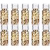 Duokon Lamina d'oro Alimentare, Scaglie di Foglia d'oro Raffinata, Foglia Oro Alimentare Multifunzione, per Alimenti Dessert Decorazione Artigianato, Regalo (10 Bottiglia)