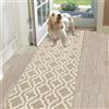 SHACOS Tappeto Runner Corridoio 60x180cm Tappeto Passatoia per Corridoio Antiscivolo Lavabile Tappeti Runner Ingresso Tappeto per Cucina, Ingresso, Salotto - Beige