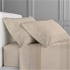 Clara Home Milano CLARA HOME Completo Lenzuola Letto, Completo con Federe per Guanciali, Ideale per tutte le Stagioni, Made in Italy (Zighy Beige, Matrimoniale 2 Piazze)