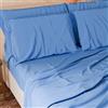 PETTI Artigiani Italiani - Set Lenzuola Piazza e Mezza Francese 4 Pezzi, Morbide e Traspiranti, Completo Letto con Lenzuolo Sopra, Lenzuolo Sotto con Angoli Elasticizzati e 2 Federe Lenzuola Azzurro