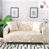 Morbuy Copridivano Elasticizzato Tre Due posti con Penisola, Morbuy Beige Senza Braccili Fodera Copridivani Universale Divano con Corda Fissa Sofa Protettore Copertura Divano (1 posti,Foglie Bianche)