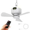Generic Ventilatore da campeggio con luce, ventilatore portatile ricaricabile per tenda con batteria da 8000 mAh, telecomando e gancio per appenderlo, attrezzatura da campeggio fantastica per tende, esterni