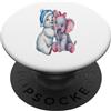 Ours caline éléphant Orso caline elefante PopSockets PopGrip Adesivo