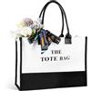 Playexen Borsa a Spalla Donna Porta PC 15 Pollici Grande Borse a Tracolla di Tela Impermeabile Portadocumenti per Lavoro Shopper Viaggio Ufficio Scuola con Monogramma Tote Bag a Mano 40 * 30 * 13CM