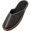 APREGGIO Pantofole Uomo 46 Nero - Ciabatte in Feltro - Slippers Fatto a Mano - Suola in Gomma