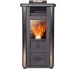 Stufa a pellet dal design moderno in acciaio inox h10113