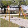 Altalena doppia in legno per parco giochi h109251