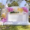 Castello bianco gonfiabile per feste Set fotografici Forniture per matrimoni festivi Kit di riparazione palloncini Giocattolo per bambini - White