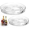 AOKITO 2pcs Portaspezie Girevole Organizer da Cucina, Lazy Susan, Organizer per Piatti Rotanti, Ripiani Trasparenti per Barattoli e Spezie, Rotazione a 360°, 23cm/27cm, Ottimizza Lo Spazio di Cucina e Bagno