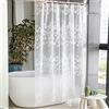 Vllcsla Tenda Doccia Antimuffa Impermeabile Fiore 200x200 cm, 200 cm Largo Tenda Doccia, 200 Altezza, Tende da Vasca Bagno con Ganci a U, Tende Bagno Angolare Bianca Fiore, Llavabili, Idrorepellenti