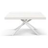 Tavolo CARRARA in legno, finitura bianco frassinato e base in metallo verniciato bianco, allungabile 180×90 cm - 260×90 cm
