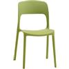 Konte.Design Set di 4 sedie SOUTH BEACH in polipropilene verde oliva