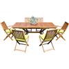 MIlani Home CAESAR - set tavolo in alluminio e teak cm 150/200 x 90 x 78 h con 4 sedie e 2 poltrone Dresda