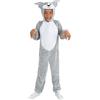 SMIFFYS Tuta intera cane grigio, Grigio, con tuta con cappuccio e coda Halloween