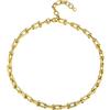 GoldChic Jewelry Catene Girocollo Oro Per Le Donne Ragazza, 18k Oro Paperclip Catena Link Collana Per La Fidanzata, 16 Pollici Catene Colletto Corto