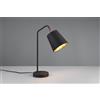 Trio Lighting BUDDY LAMPADA DA TAVOLO METALLO NERO CON PARALUME NERO E ORO H. 45CM 1 LUCE ATTACCO E27