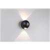 Trio Lighting AVISIO APPLIQUE DA ESTERNO LED 4W 500lm, 3000K SFERA BI-EMISSIONE NERA IP54 D.10,5CM