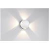 Trio Lighting AVISIO APPLIQUE DA ESTERNO LED 8W 1000lm, 3000K SFERA QUADRI-EMISSIONE BIANCA IP54 D.10,5CM
