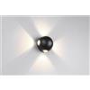 Trio Lighting AVISIO APPLIQUE DA ESTERNO LED 8W 1000lm, 3000K SFERA QUADRI-EMISSIONE NERA IP54 D.10,5CM