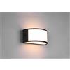 Trio Lighting KENDALI APPLIQUE DA ESTERNO FASCIA FUSIONE DI ALLUMINIO NERA E DIFFUSORE OPALE L.25CM IP44
