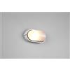 Trio Lighting ALANO PLAFONIERA APPLIQUE DA ESTERNO OVALE FUSIONE DI ALLUMINIO BIANCA E VETRO SATINATO L.21,4CM IP44 1 LUCE ATTACCO E27