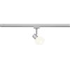 Trio Lighting DUOLINE ANTIBES SPOT ORENTABILE METALLO ACCIAIO SATINATO E VETRO SFERA BIANCA L. 9CM PER SISTEMA DUOLINE 1 LUCE ATTACCO E14