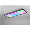 Trio Lighting BETA PLAFONIERA LED 31W 3550lm, 2700 - 6500K RETTANGOLARE BORDO NERO ANCHE RGB CON EFFETTO RAINBOW CON TELECOMANDO MULTIFUNZIONE L. 80CM