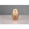 Trio Lighting BIDAR LAMPADA DA TAVOLO METALLO CAFFE' TAGLIO LASER CON INSERTO IN LEGNO H. 21,5CM 1 LUCE ATTACCO E27