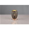 Trio Lighting BIDAR LAMPADA DA TAVOLO METALLO NERO E ORO TAGLIO LASER CON INSERTO IN LEGNO H. 21,5CM 1 LUCE ATTACCO E27