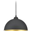 Trio Lighting DUOLINE SOSPENSIONE JIMMY METALLO NERO ED INTERNO ORO D. 31CM PER SISTEMA BINARIO 1 LUCE ATTACCO E27